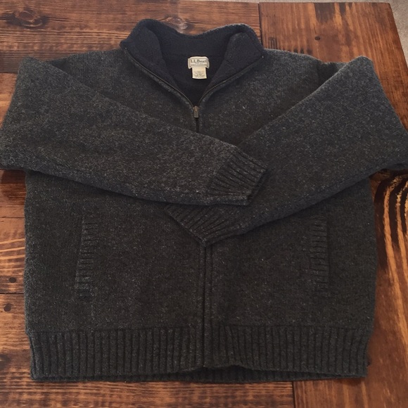 ll bean sherpa lined cardigan